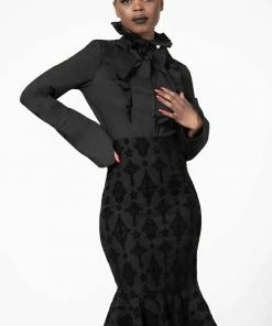 Killstar Candence Flocked Midi Skirt Ladies