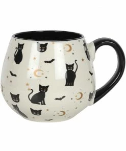 Homeware Gothic Gifts Gothicat Print Round Ceramic Mug