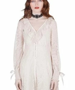 Killstar Cybele Lace Dress Ivory Ladies