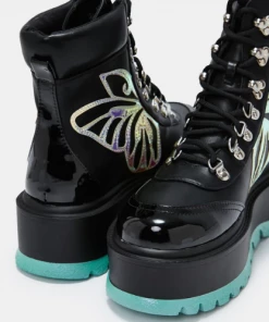 Koi Footwear Koi Tooth Fairy's Intent Blue Platform Boots New Arrivals