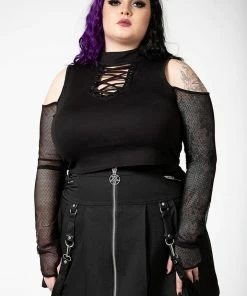 Ladies Killstar Dark Half Long Sleeve Top