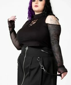 Ladies Killstar Dark Half Long Sleeve Top