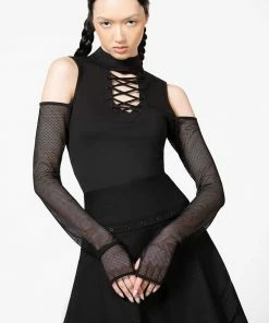 Ladies Killstar Dark Half Long Sleeve Top