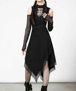 Ladies Killstar Dark Half Long Sleeve Top