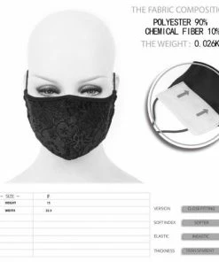 Accessories Devil Fashion Brocade Face Mask With Filter