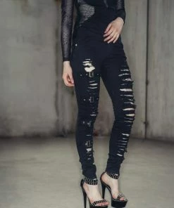 Devil Fashion Mercy Ripped Jeans Ladies