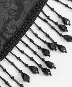 Ladies Devil Fashion Yara Velvet Embossed Mesh Top