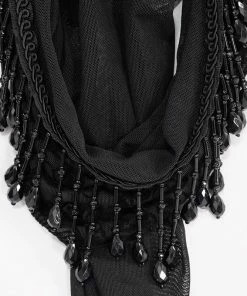 Ladies Devil Fashion Yara Velvet Embossed Mesh Top