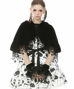 Dark In Love Star Cat Velvet Hooded Cape Ladies