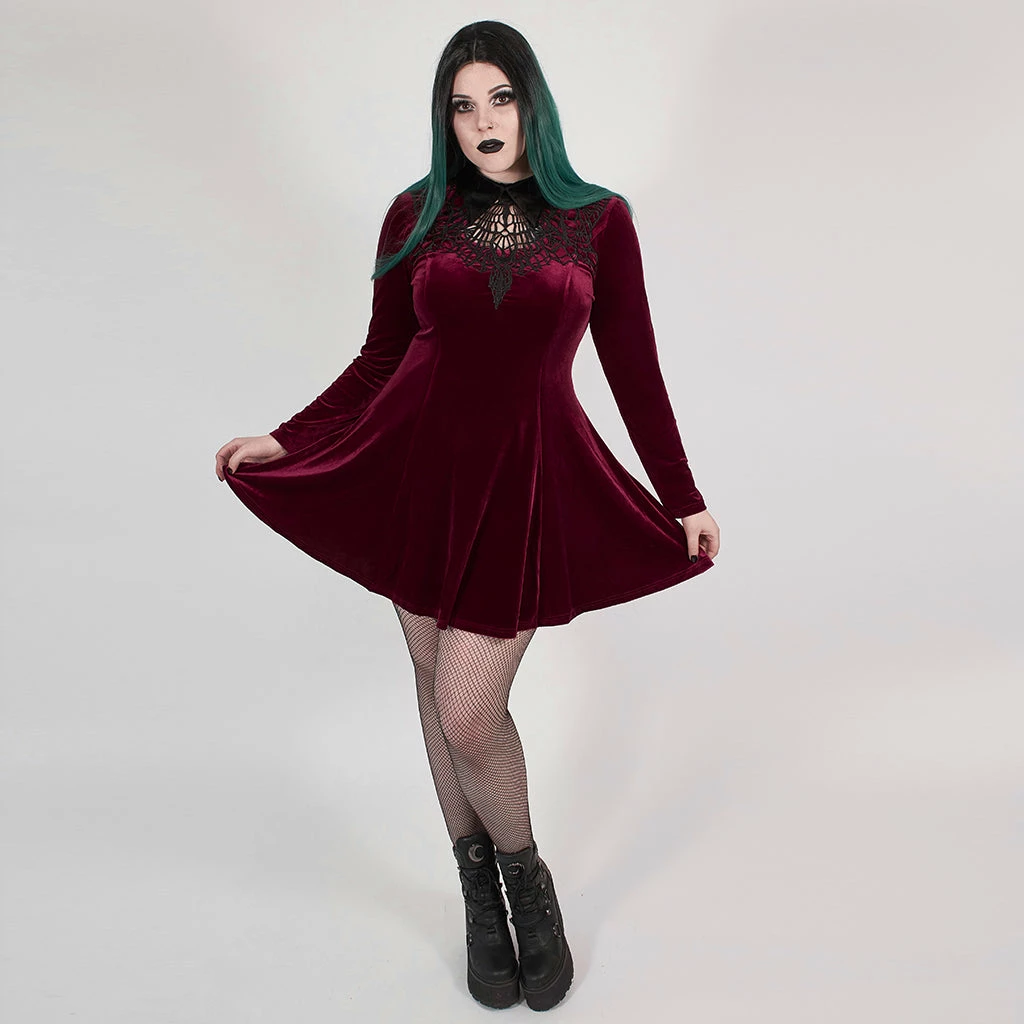 Punk Rave Patti Dress Burgundy 4 Punk Rave Patti Dress Burgundy