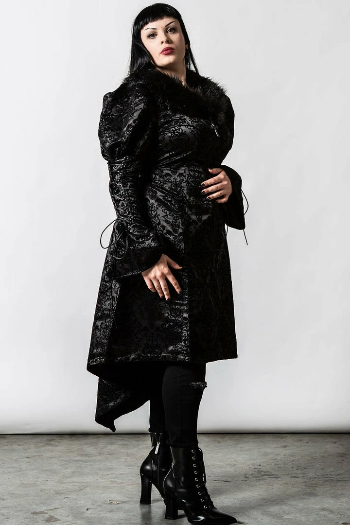 Ladies Killstar Evarose Brocade Coat 3 Ladies Killstar Evarose Brocade Coat