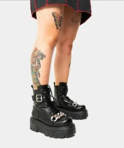 Koi Footwear Koi Epoine Chunky Stomper Chain Boots Ladies