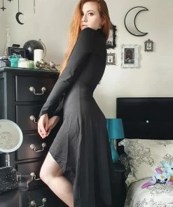 Ladies Necessary Evil Minerva High Low Gothic Dress