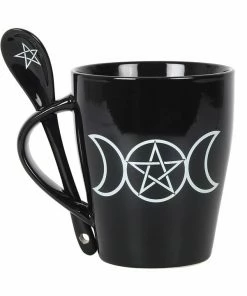 Homeware Gothic Gifts Triple Moon Mug And Spoon Set