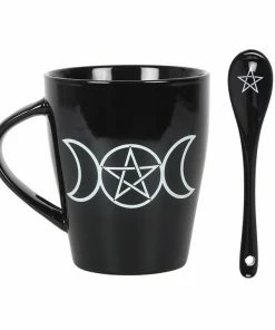 Homeware Gothic Gifts Triple Moon Mug And Spoon Set