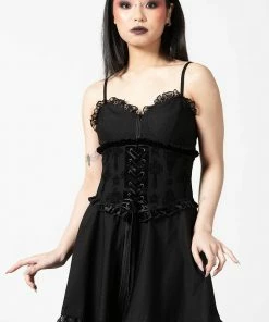Plus Sizes Killstar Flix Flocked Waspie