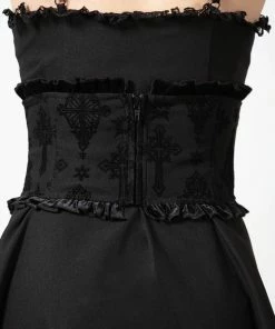 Plus Sizes Killstar Flix Flocked Waspie