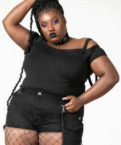 New Arrivals Killstar Fury Road Denim Garter Shorts