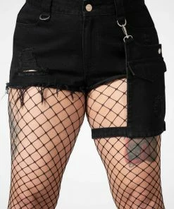 New Arrivals Killstar Fury Road Denim Garter Shorts