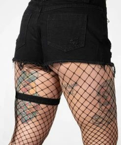 New Arrivals Killstar Fury Road Denim Garter Shorts