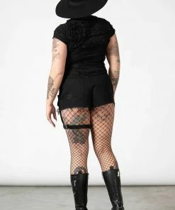 New Arrivals Killstar Fury Road Denim Garter Shorts