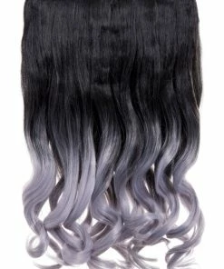 Gothic Attitude (Black/Lavender Grey) Curly Two Tone 20" Hair Extensions New Arrivals