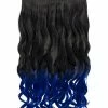 Gothic Attitude (Black/Blue) Curly Two Tone 20" Hair Extensions