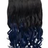 Gothic Attitude (Black/Dark Blue) Curly Two Tone 20" Hair Extensions