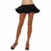Gothic Attitude Black And Orange Striped Tights Accessories