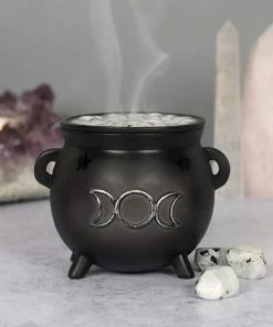 Gothic Gifts Triple Moon Cauldron Incense Cone Holder Homeware