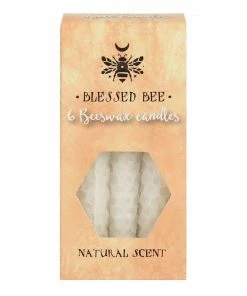 Homeware Gothic Gifts White Beeswax Happiness Spell Candles