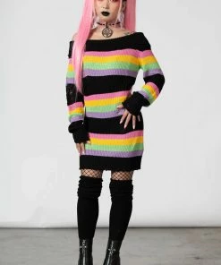 New Arrivals Killstar Good Vibes Knit Sweater Dress
