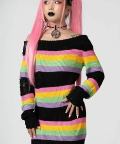 New Arrivals Killstar Good Vibes Knit Sweater Dress