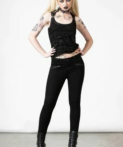Killstar Hardy Lace Up Vest Top Ladies