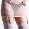 Killstar Heartbeats Fishnet Skirt Pastel Pink