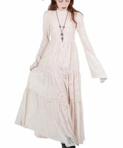 Killstar Hecate Lace Maxi Dress Ivory Ladies