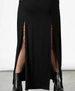 Killstar Hellverina Split Maxi Skirt