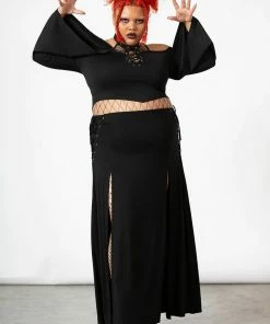 Killstar Hellverina Split Maxi Skirt
