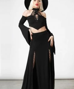 Killstar Hellverina Split Maxi Skirt