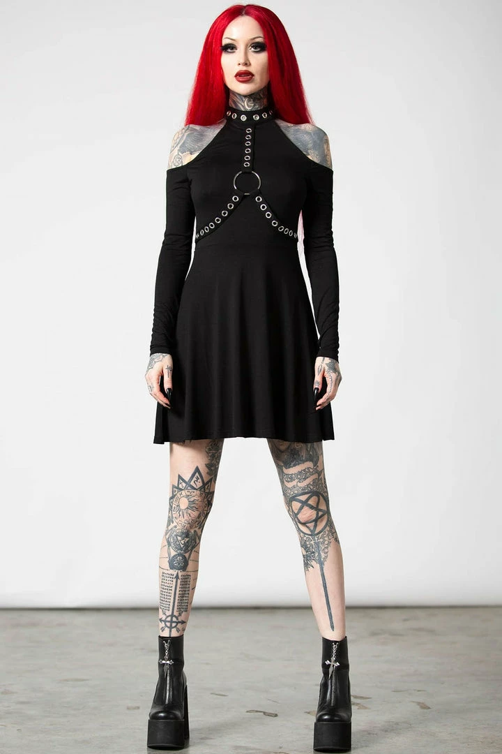 Killstar Helter Long Sleeve Dress Ladies 3 Killstar Helter Long Sleeve Dress Ladies