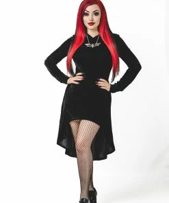 Ladies Necessary Evil Hekate Velvet Hoodie With Pockets