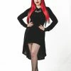 Ladies Necessary Evil Hekate Velvet Hoodie With Pockets