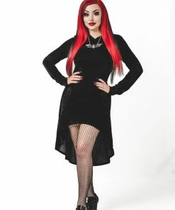 Ladies Necessary Evil Hekate Velvet Hoodie With Pockets