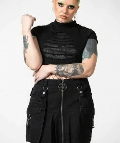 Killstar Hettie Slashed Crop Top