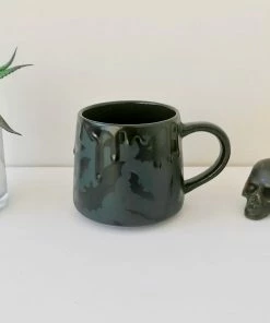 New Arrivals Weird & Wonderful Ceramics Matte Black Bat Stumpy Mug