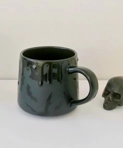 New Arrivals Weird & Wonderful Ceramics Matte Black Bat Stumpy Mug