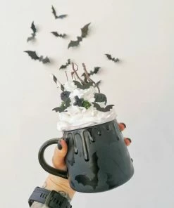 New Arrivals Weird & Wonderful Ceramics Matte Black Bat Stumpy Mug
