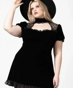 Ladies Killstar Julienne Velvet Keyhole Dress
