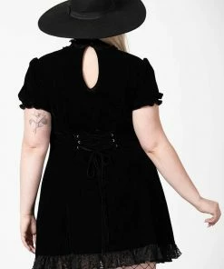 Ladies Killstar Julienne Velvet Keyhole Dress