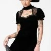Ladies Killstar Julienne Velvet Keyhole Dress